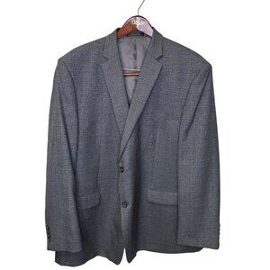 Lauren Ralph Lauren Mens 100% Wool Gray Houndstooth Blazer Size 50L